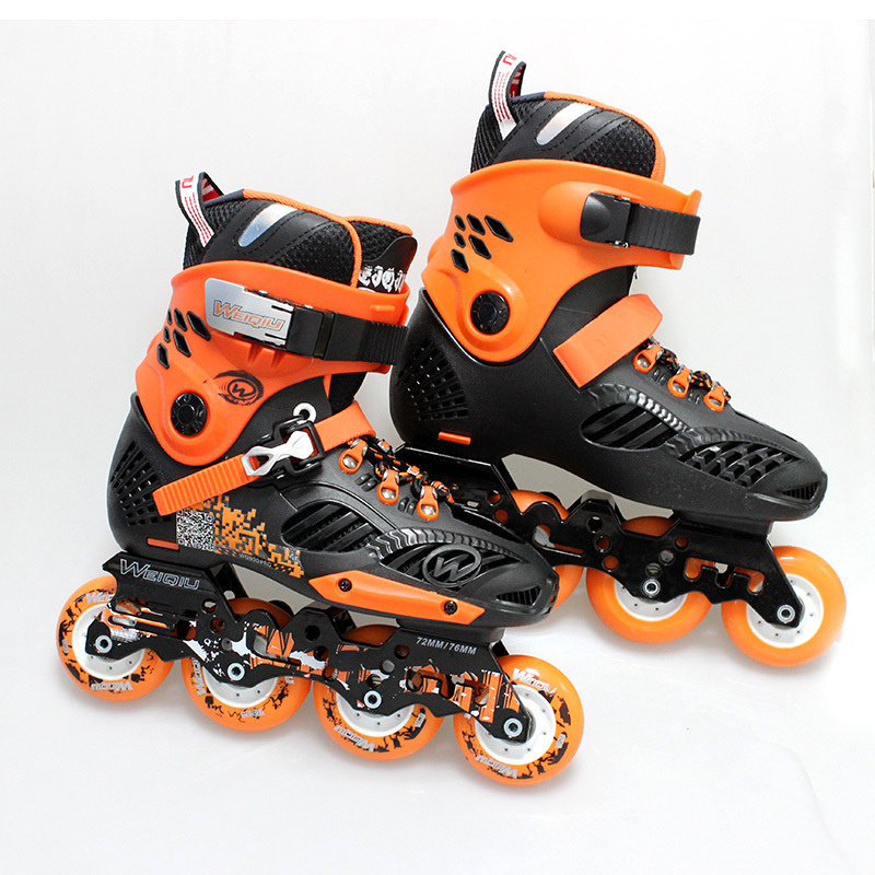 WEIQIU WX Inline Skate Orange Adult’s Roller Skates Shoes PU Inline